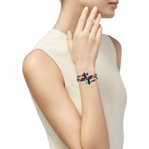 MISSONI Knit and Enamel Wrap Bracelet, One Size, Multicolor, NIB - Picture 5 of 15